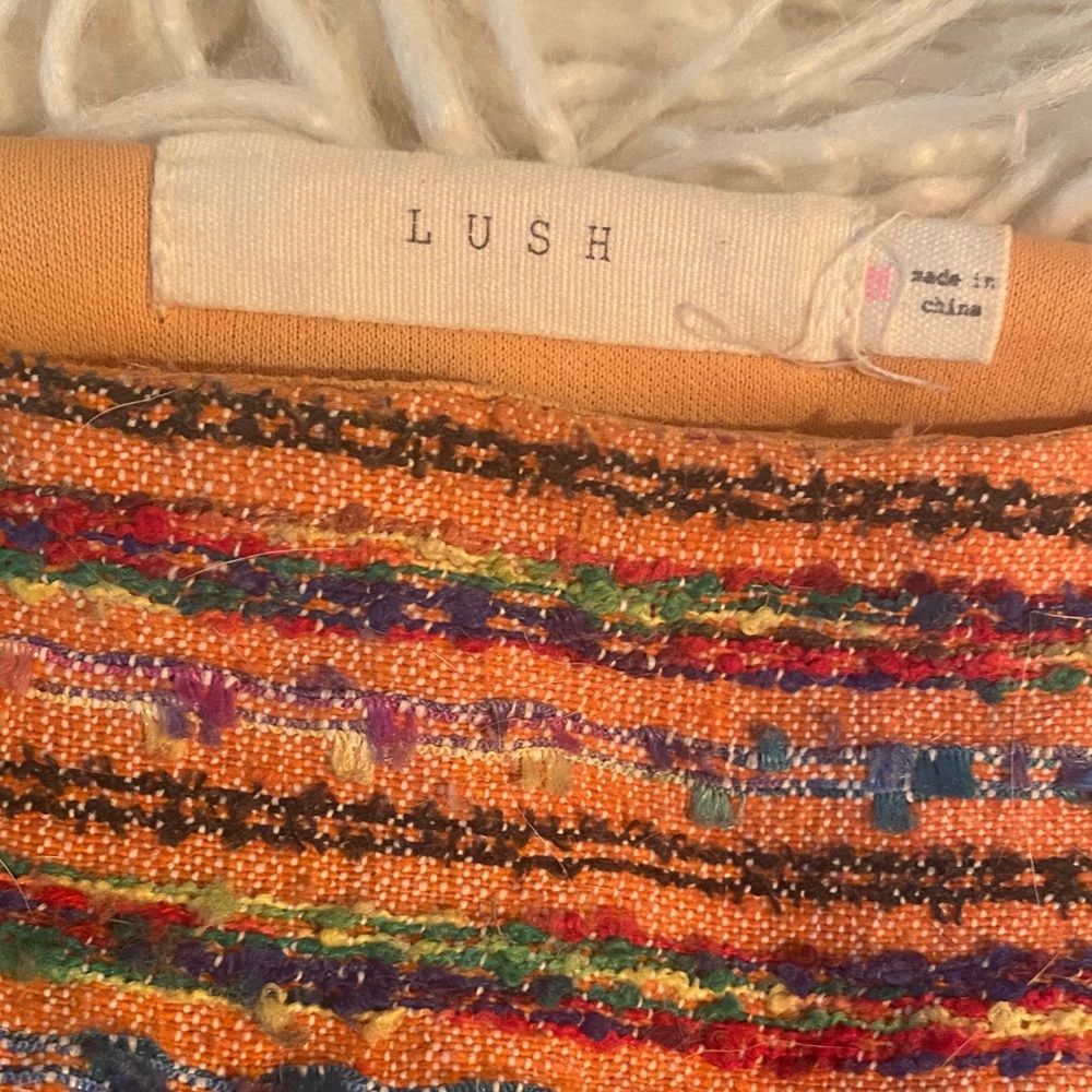 Lush Orange and Pink Mini Skirt - Picture 2 of 3